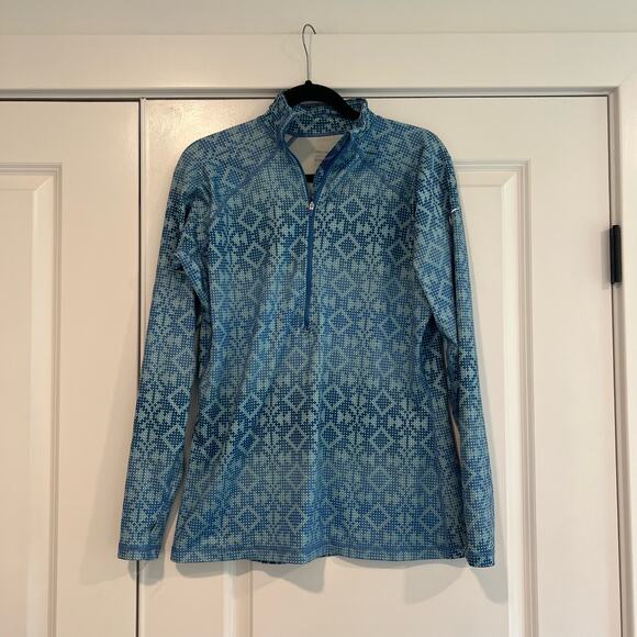 Nike Tops - Nike Pro Women's Quarter‎ Zip Activewear Top Bright Blue Size XL